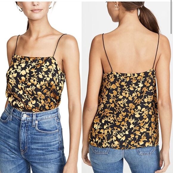 Club Monaco Gold Burnout Embossed Cami Tank Top Shopbop - Picture 1 of 5